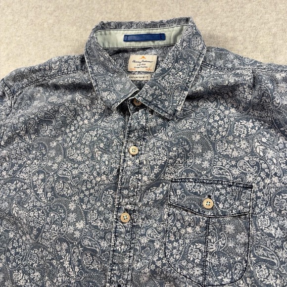 Tommy Bahama Other - Tommy Bahama Shirt Mens Medium Blue Paisley Short Sleeve Button Up Casual